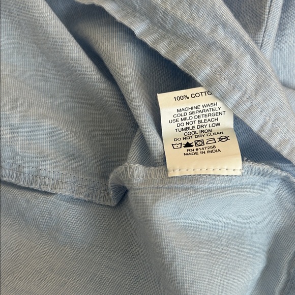 Simply Southern Light Blue Rick Rack Trim Top Size Small - Picture 6 of 6